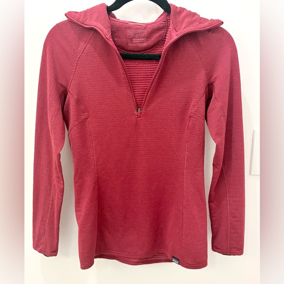 Patagonia Women's Capilene® Thermal Weight Zip-Neck Hoody Maroon Red Size XS - Picture 2 of 16
